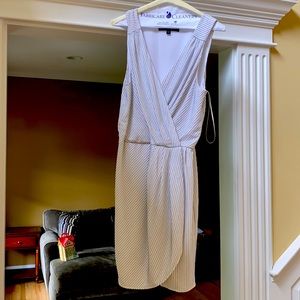 White with silver stripes dress